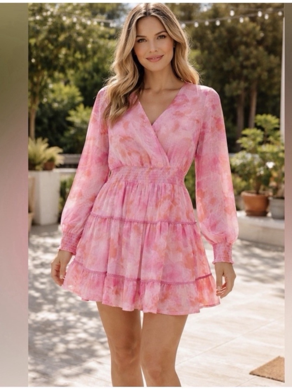 Japna Tie Dye Mini tiered Dress Size S, 16” PTP, 32” L